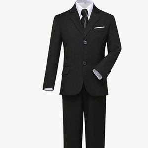 Boys Slim Fit Five Piece Suit + Bonus Tuxedo Shirt